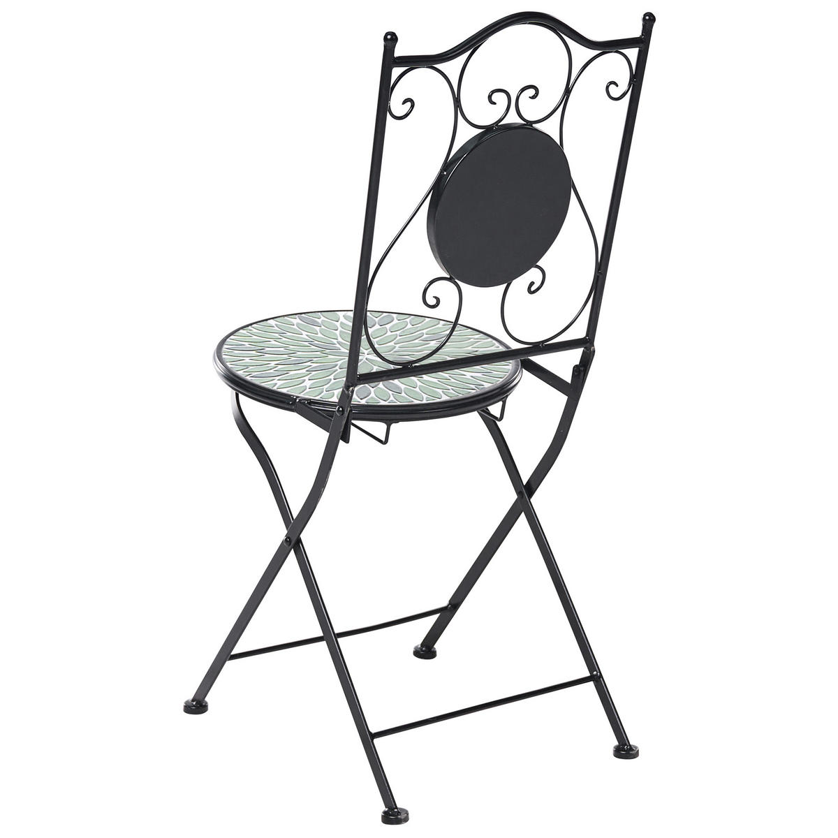 GARTENSTUHL 2er-Set Metall Schwarz Civate - Schwarz, Metall (40/90/45cm) - Beliani