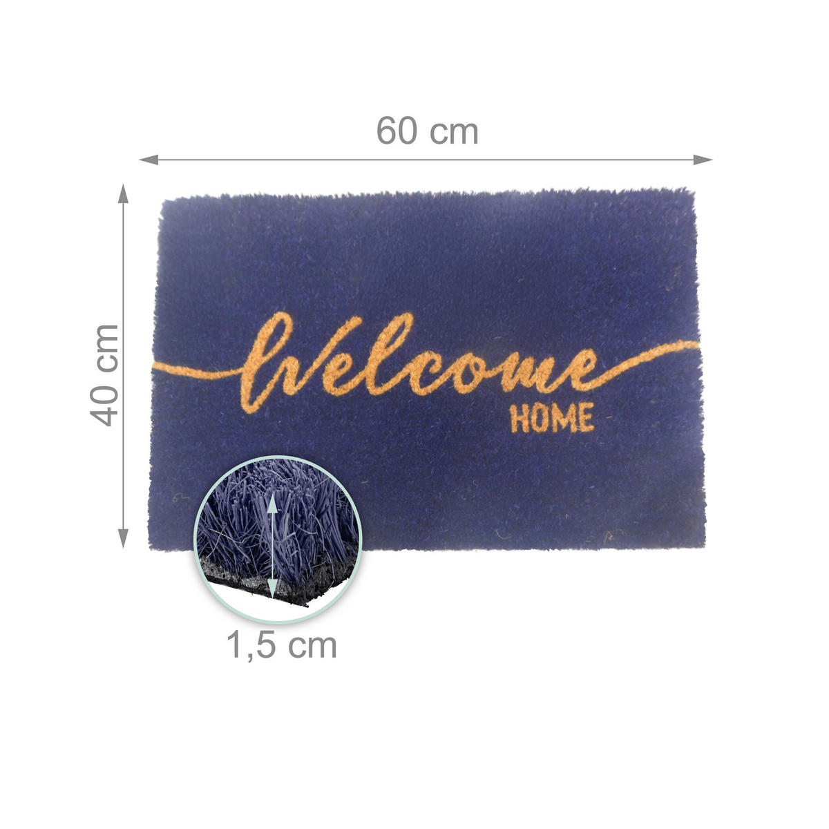 FUSSMATTE - Multicolor, Kunststoff/Textil (60/40cm) - Relaxdays