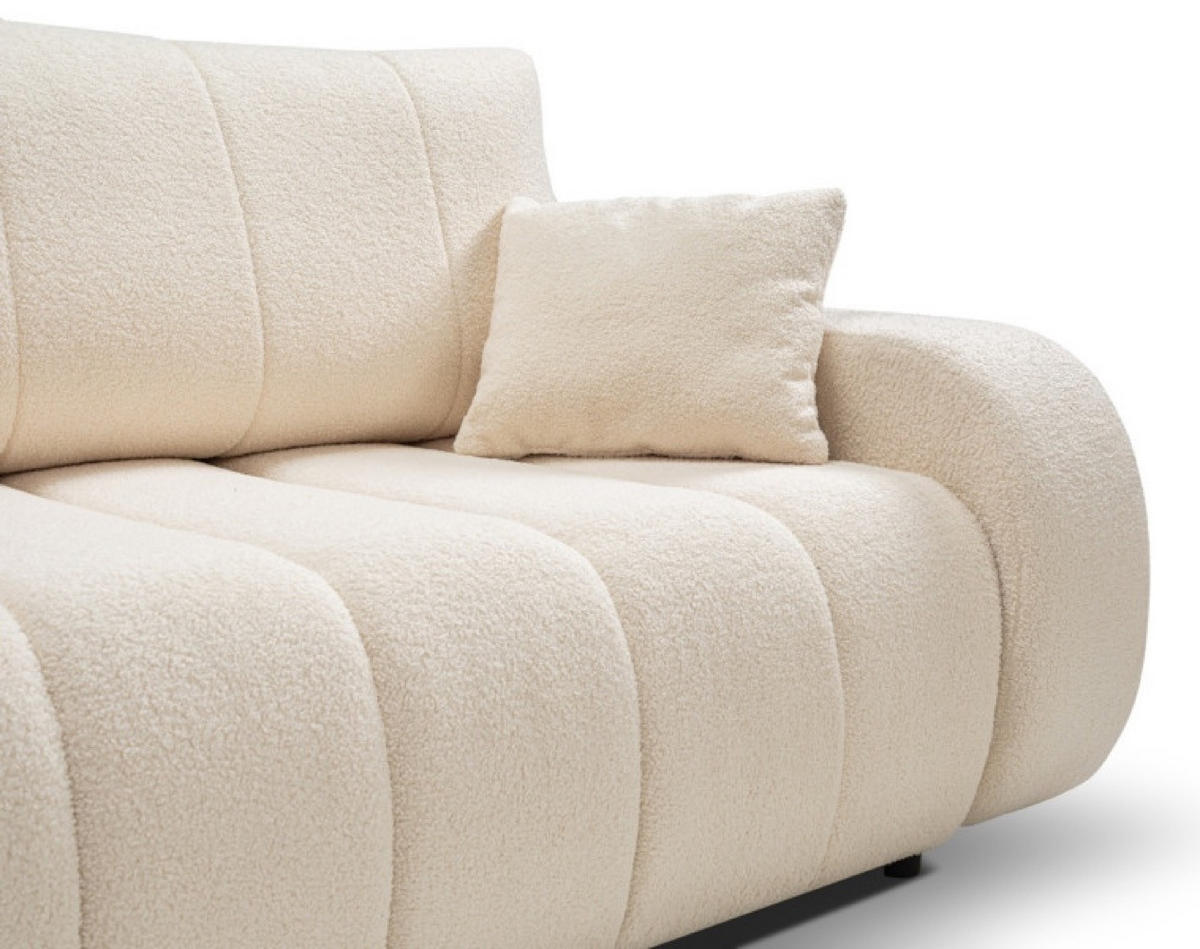 SOFA Creme ALOO Ausziehbar Mit Dekokissen - Beige, Textil (248/88/105cm) - Sepro Meble