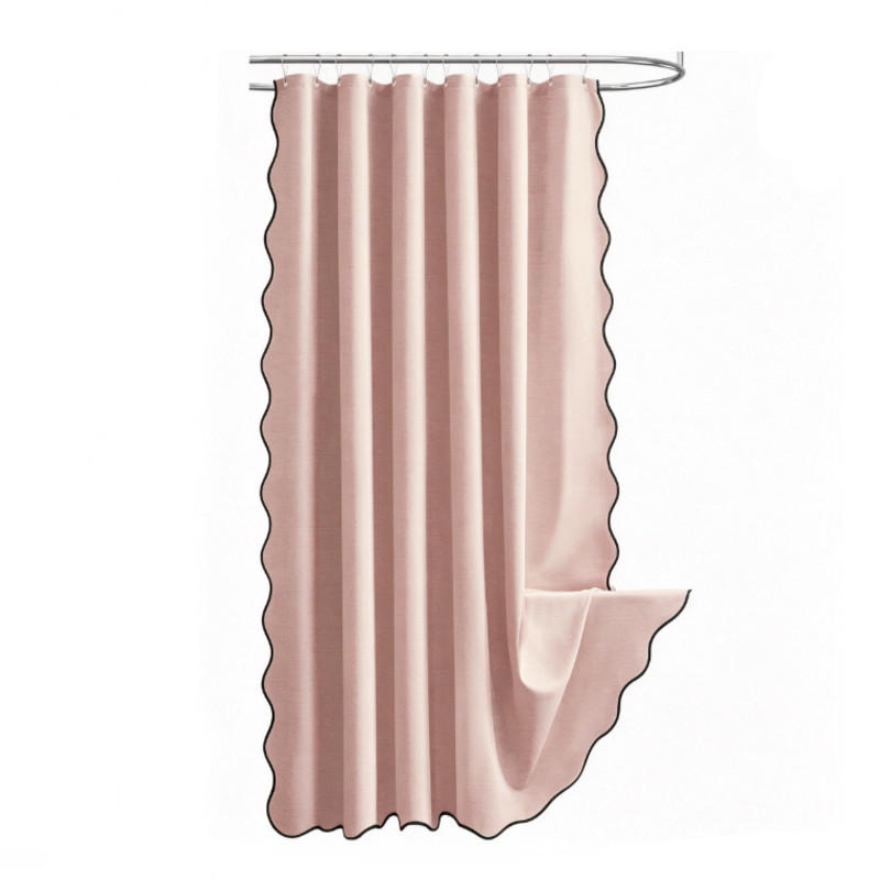 DUSCHVORHANG, rosa, Struktur in Leinenoptik, 90 x 180 cm - Rosa, Textil (180/90cm)