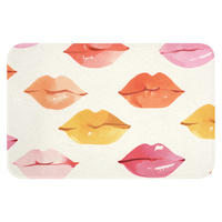 WC PŘEDLOŽKA Rty - barevné - lesklé 60x40 cm - růžová, textil/plast (60/1cm) - OnlyWow