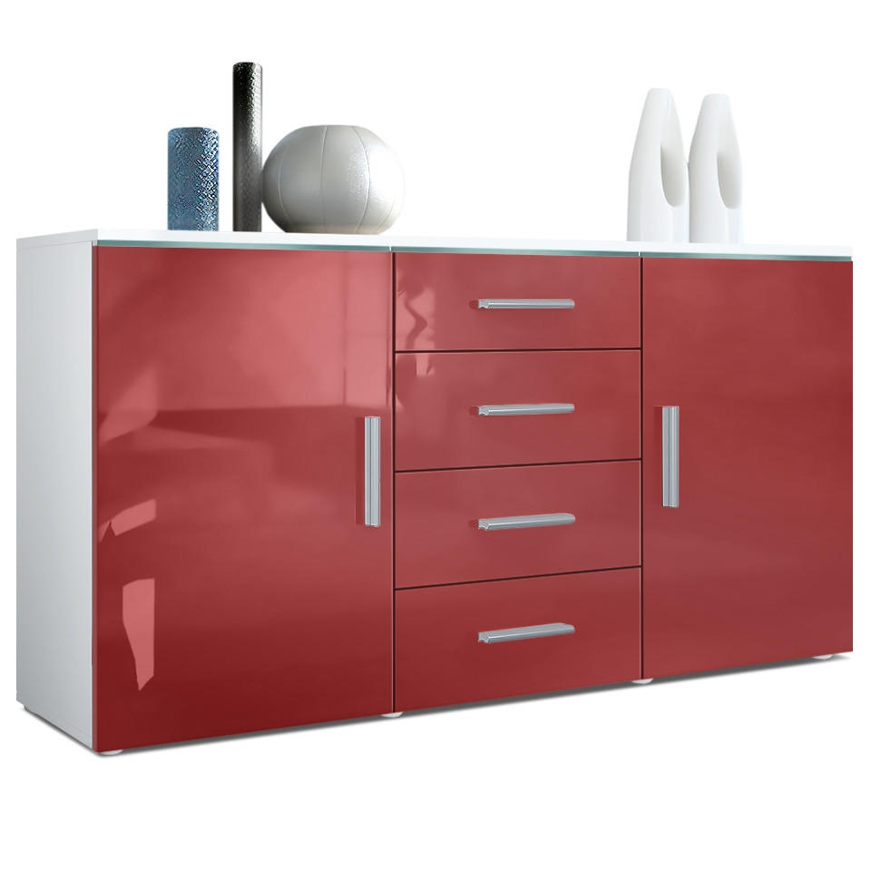 SIDEBOARD Verona Bordeaux Hochglanz - Bordeaux, Holzwerkstoff (139/72/35cm) - Vladon