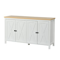 SIDEBOARD 140/40/78 cm weiß aus MDF mit 4 Türen - Weiß, Holzwerkstoff (140/78/40cm) - OKWISH