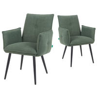 ESSZIMMERSTUHL Mika-Ayla - Schwarz/Grün, Textil/Metall (60/88/63cm) - DUBI Möbel