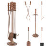 KAMINBESTECK-SET 5 TLG. Dovre - Bronzefarben, Metall (17.5/80/17.5cm) - [en.casa]