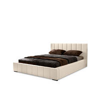 POLSTERBETT Nero 200x200 cm, Doppelbett mit Bettkasten und Lattenrost aus Holz, Velourstoff: Beige - Beige, Holz/Kunststoff (200/200cm) - Marpur