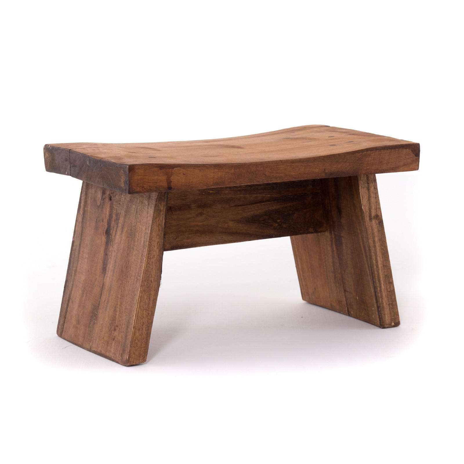 FUSSHOCKER SCHEMEL Recyclingholz massiv 08 honigfarben gewachst - Honig, Holz (29/18/19cm) - DESIGN DELIGHTS