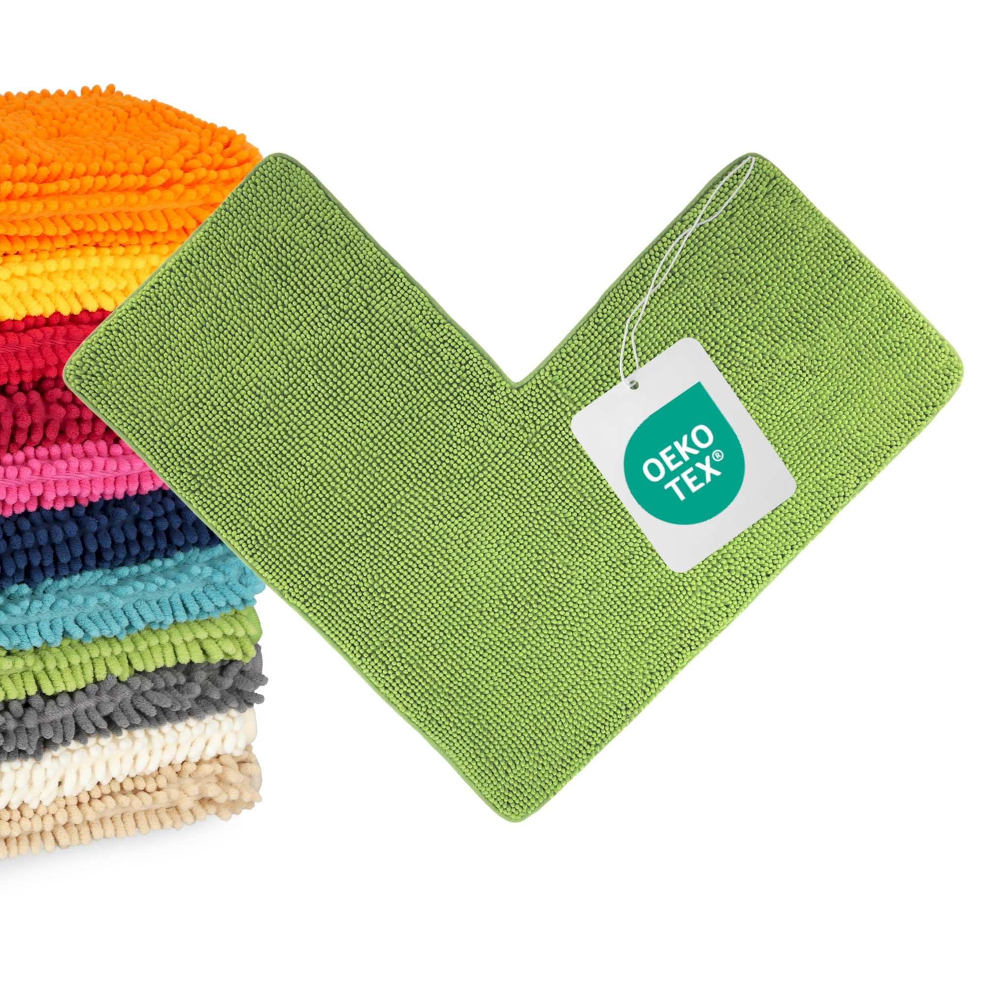 ECKBADEMATTE PARIS - Grün, Textil (100/100cm) - WohnDirect