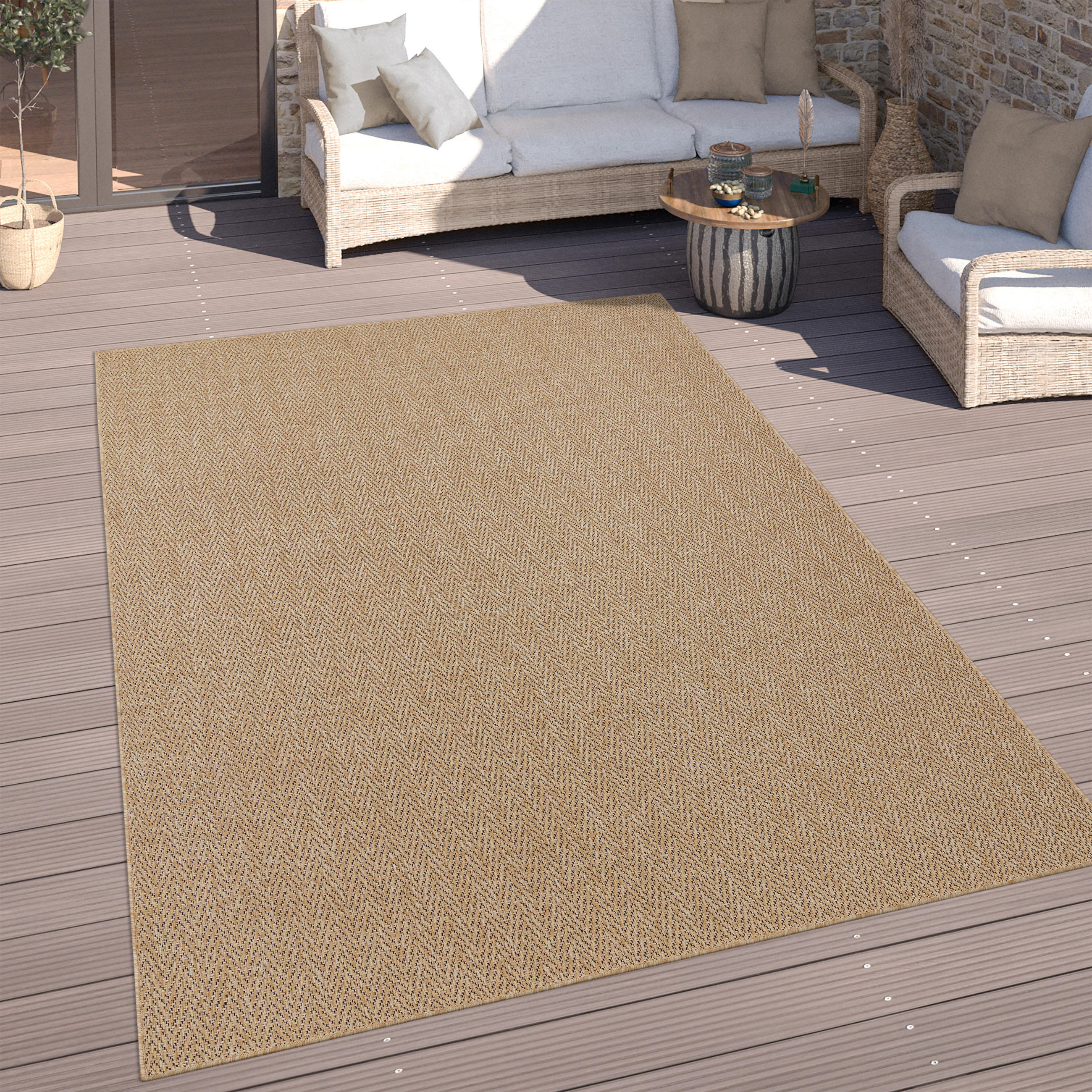 OUTDOORTEPPICH 120/160 cm Luca 421 - Beige, Textil (120/160cm) - Paco Home