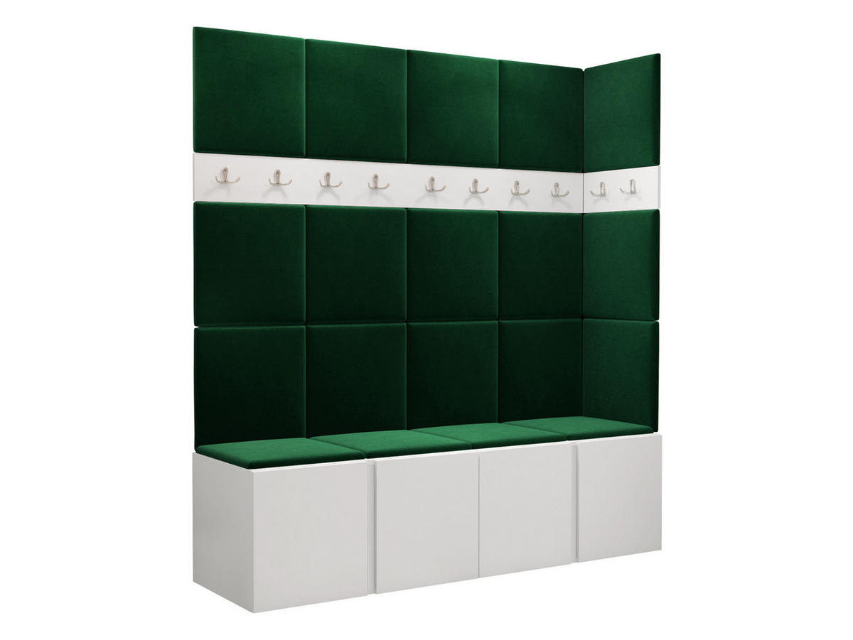 GARDEROBEN-SET Orion II - Weiß/Grün, Holzwerkstoff/Kunststoff (168/186/46cm) - MIRJAN24