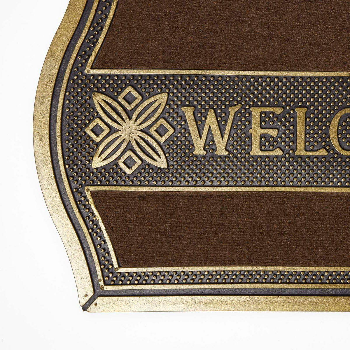 FUSSMATTE Welcome gold-braun, geschwungen 45/75 cm - Braun, Naturmaterialen (45/75cm) - Homescapes