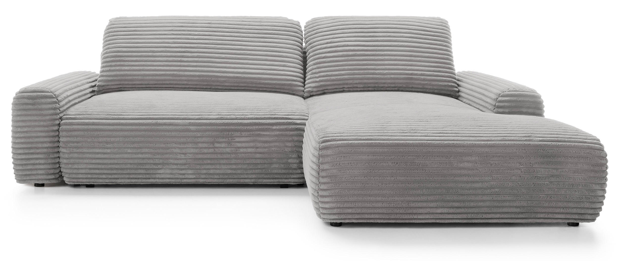 ECKSOFA Alferia Greige mit Cordbezug - Taupe/Schwarz, Kunststoff/Textil (264/162cm) - Selsey