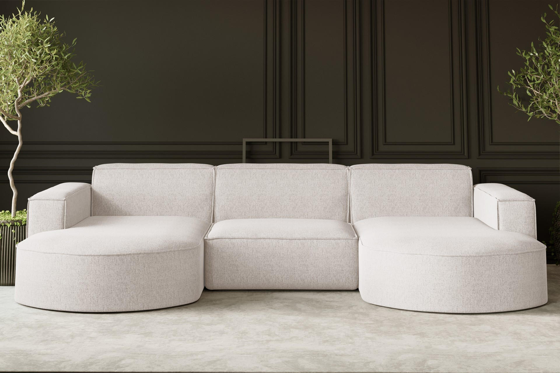 Thumbnail - Kaiser Möbel Ecksofa, Ecru, Holz, 299x165 cm, Wohnzimmer, Sofas & Couches, Wohnlandschaften, Ecksofas