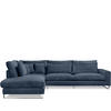ECKSOFA LINKS BRENTIS Chenille-Stoff, Dunkelblau - Dunkelblau, Textil (314/224cm) - KONSIMO®