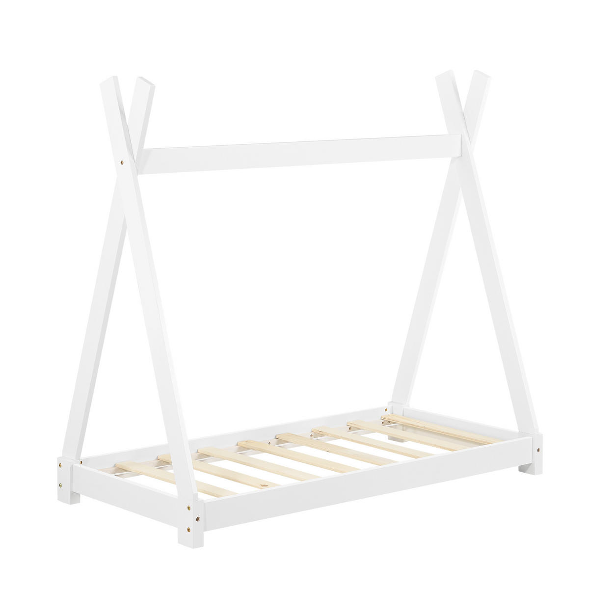 KINDERBETT Onejda mit Matratze - Weiß, Holz/Textil (70/140cm) - [en.casa]