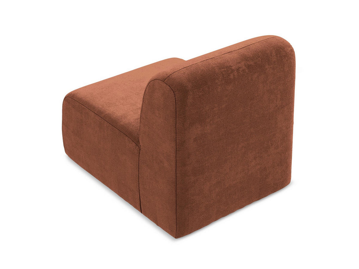 SOFAELEMENT Chenille Stoff Orange - Terra cotta/Schwarz, Holzwerkstoff/Kunststoff (70/75/94cm) - Makamii
