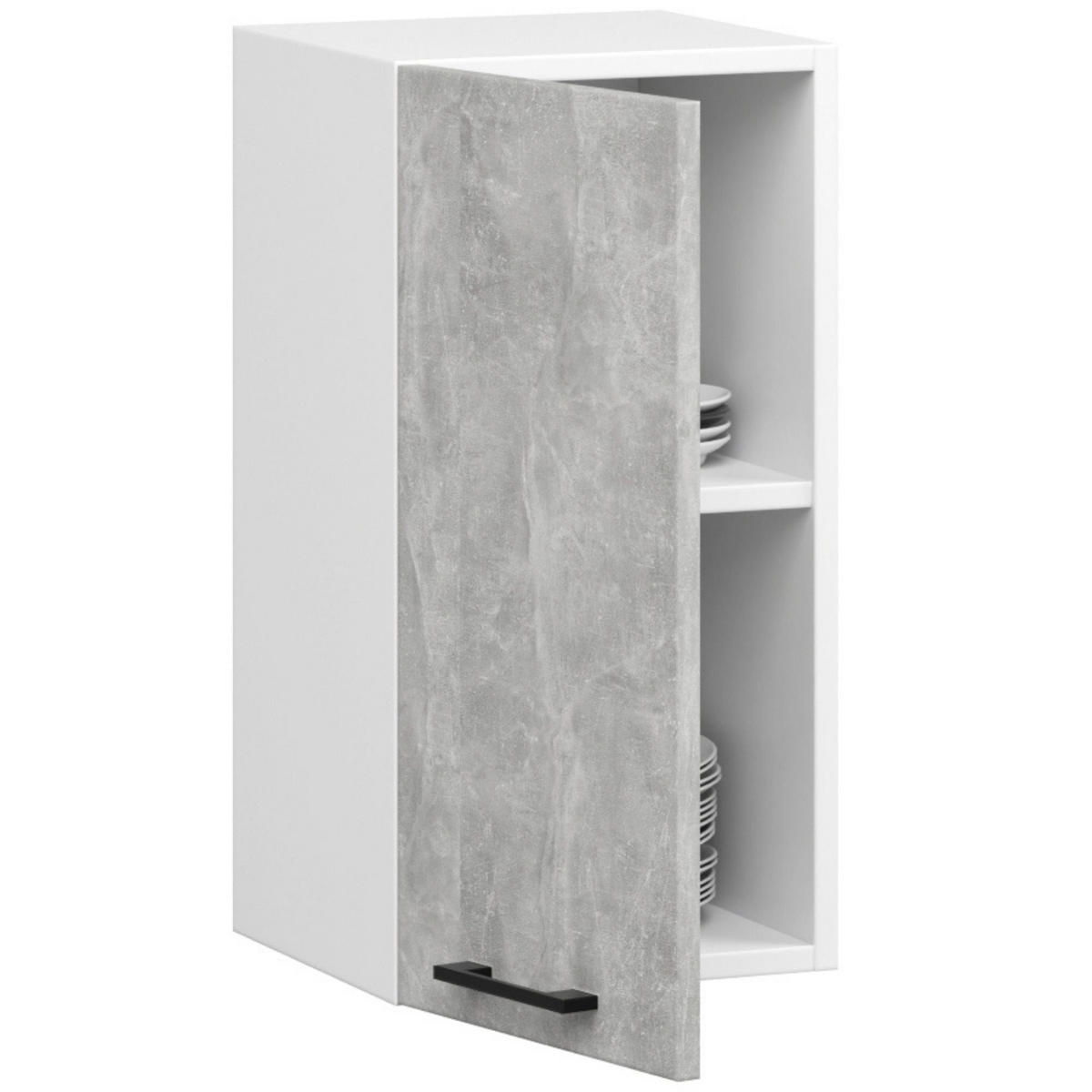 ZÁVESNÁ SKRÍŇ Biela, betón 58/40/30 - biela/svetlosivá, kompozitné drevo (40/58/30cm) - RAUMHIRSCH FURNITURE