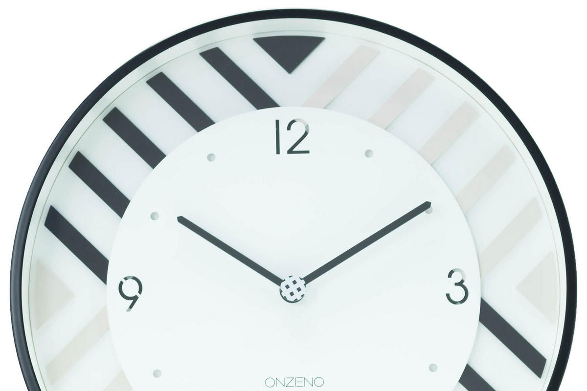 WANDUHR Design Weiß 30/30 cm - Weiß, Glas/Holzwerkstoff (1.08/30/5cm) - ONZENO