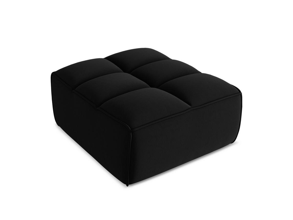 POUF Samt Stoff Schwarz - Schwarz, Kunststoff/Textil (80/43/93cm) - Makamii