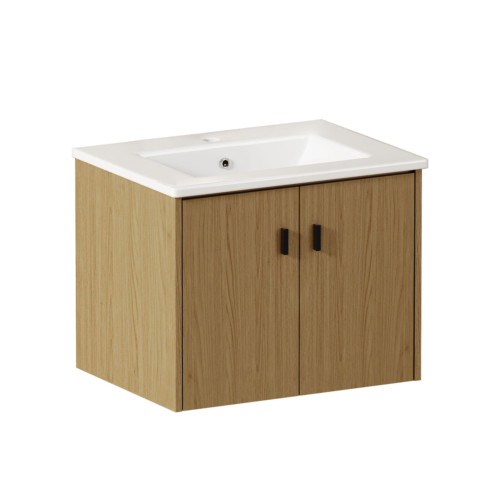 WASCHTISCH Helleichefarben 60 cm - Hellbraun, Holz (60/46.48/46cm) - PANGIVO