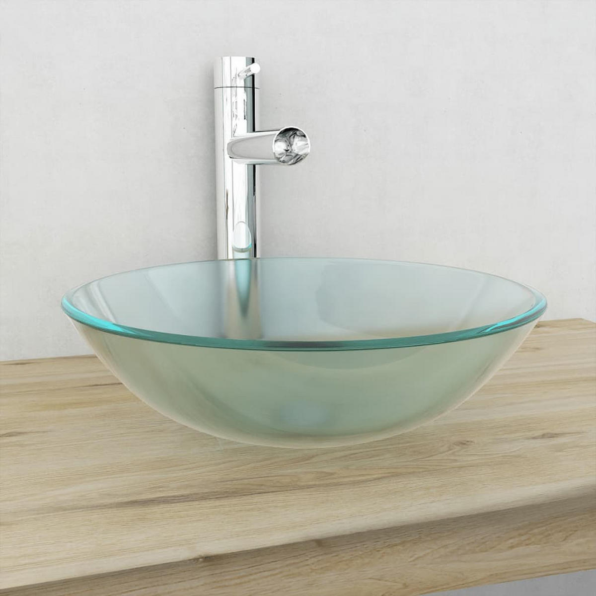 WASCHBECKEN Kukla 42/42/13 cm - Hellgrau, Glas (42/13/42cm) - Nettlife