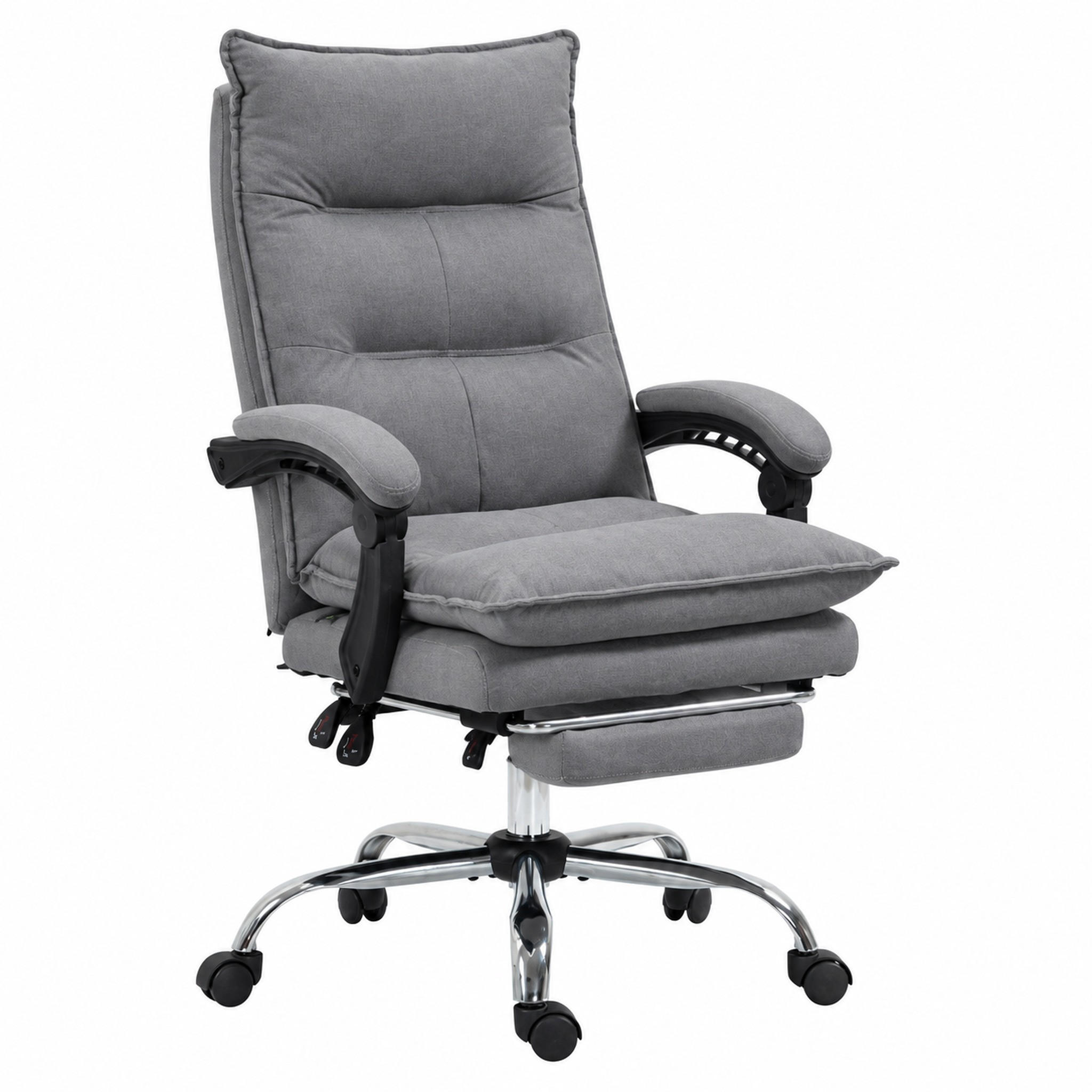 BÜROSTUHL mit Massagefunktion höhenverstellbar Grau - Grau, Kunststoff (74/121.5/66cm) - Meubliv