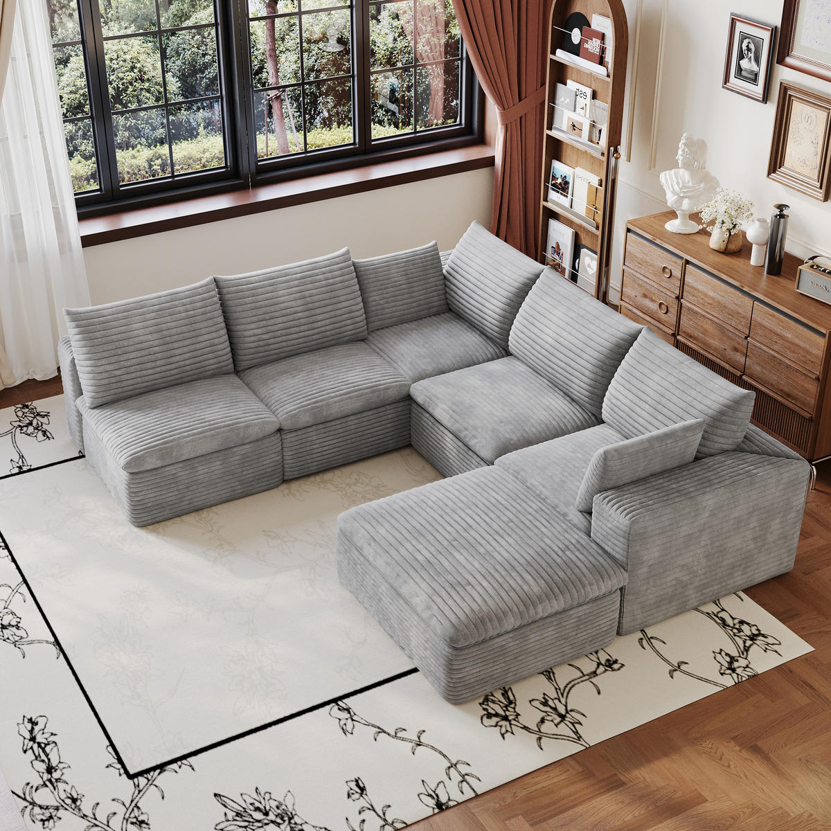 WOHNLANDSCHAFT DE-34773 2-Sitzer mit abnehmbare Polsterung Grau - Grau, Textil (250/60/260cm) - ComfortXL