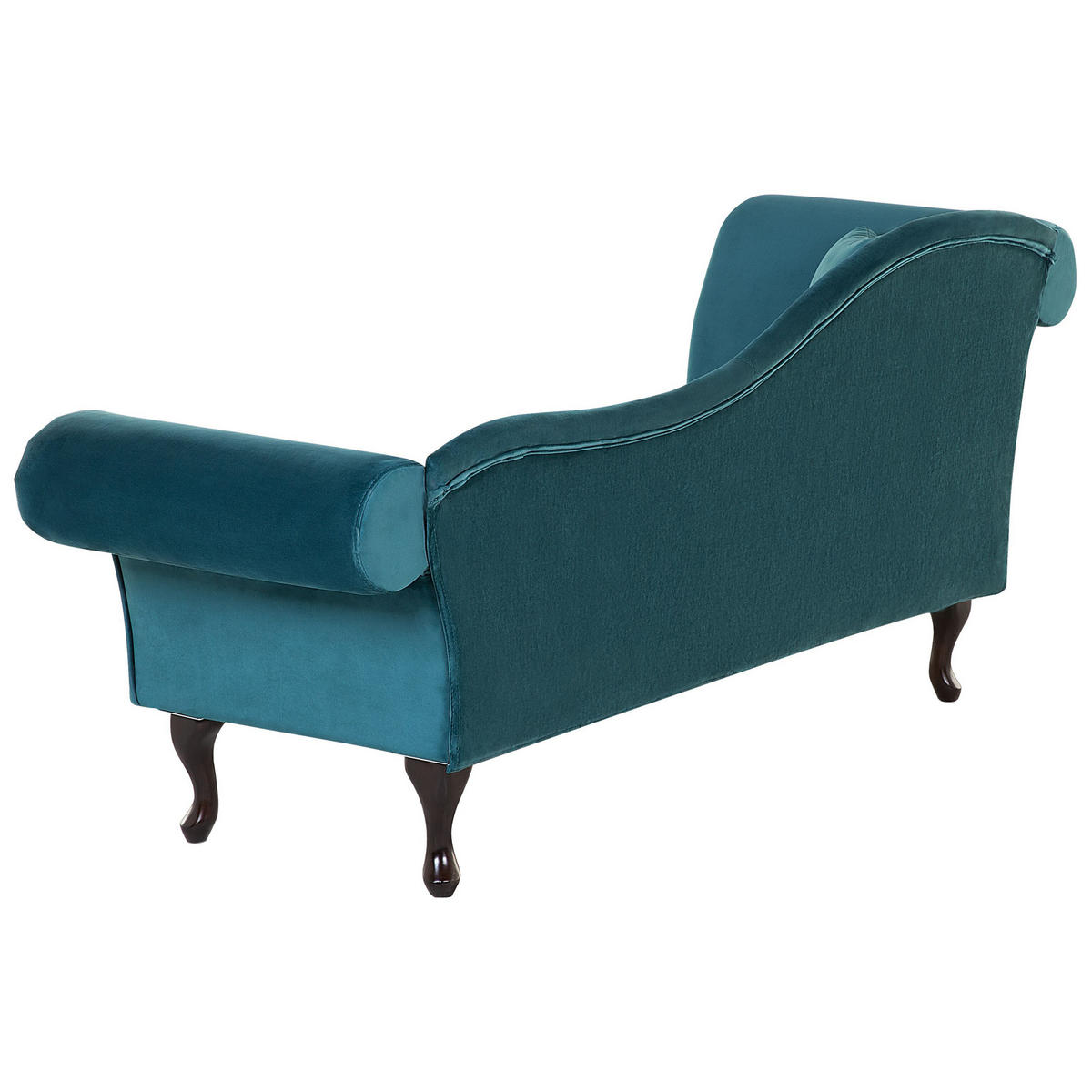 CHAISELONGUE Samtstoff blaugrün linksseitig Lattes - Blau, Textil (188/87/59cm) - Beliani