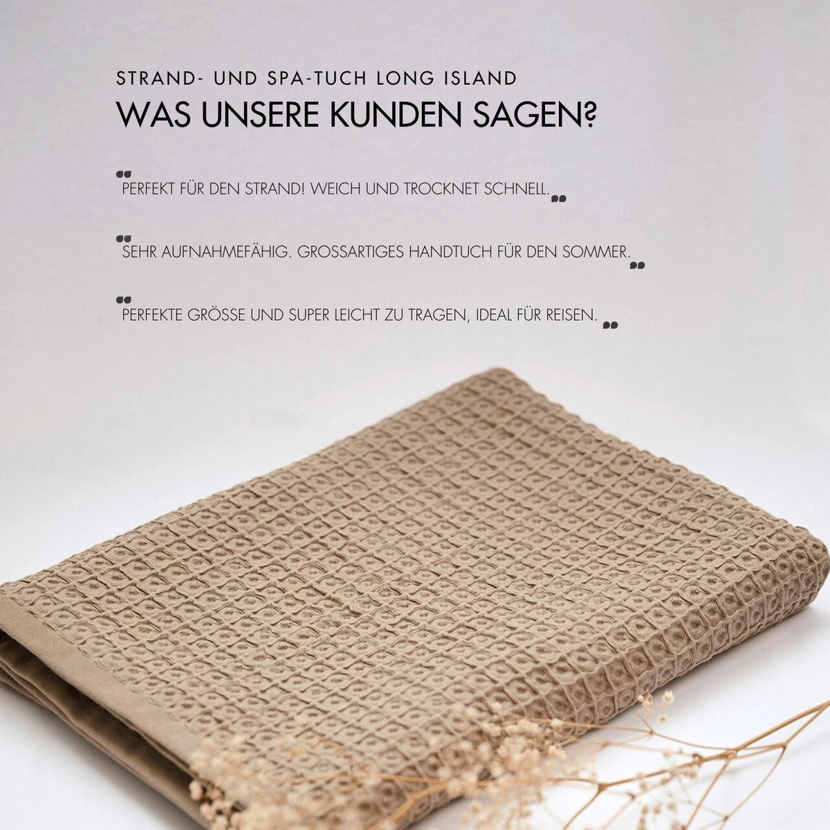 STRANDTUCH & Saunatuch Long Island, 100x180cm, Baumwolle, Beige - Beige, Textil (100/180cm) - SOWL