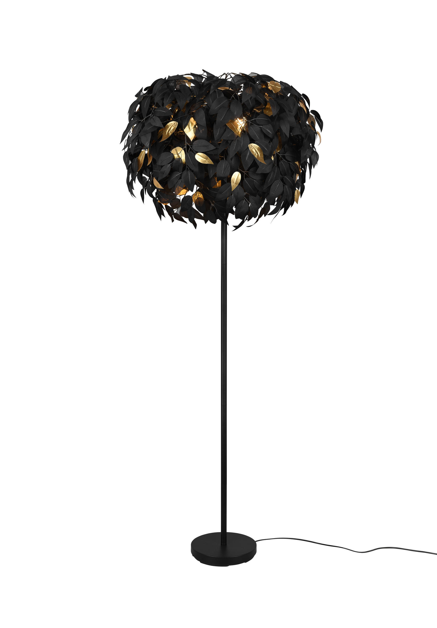 STEHLAMPE LEAVY - Schwarz - 70/70/180 cm - Schwarz, Metall (70/70/180cm) - Trio Leuchten