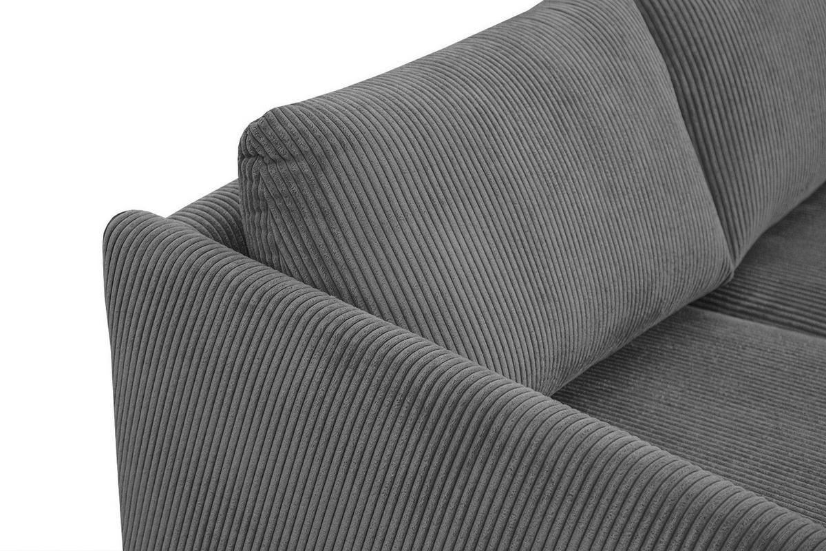 ECKSOFA VILT 4-Sitzer, dunkelgrau - Dunkelgrau/Schwarz, Holzwerkstoff/Textil (156/255cm) - Courtois Laville