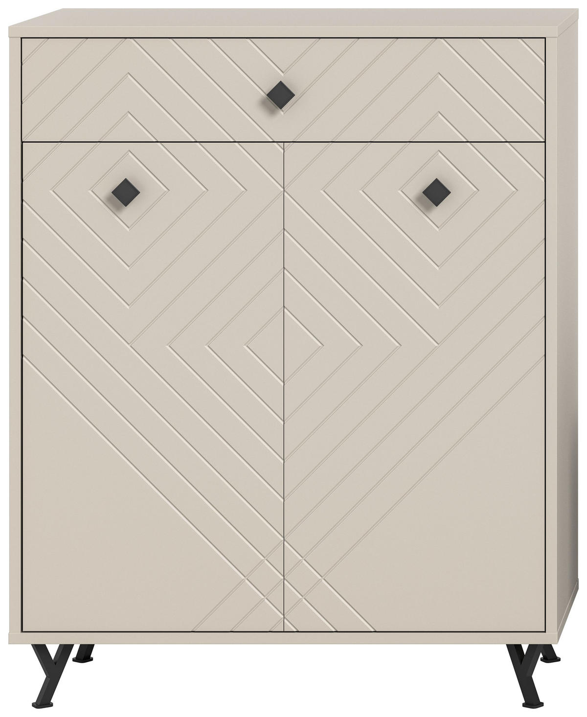 SCHUHKOMMODE NOTES (B/H/T: ca. 80/100/35 cm) in sandbeige/sandbeige matt - Sandfarben, Holzwerkstoff (80/100/35cm)