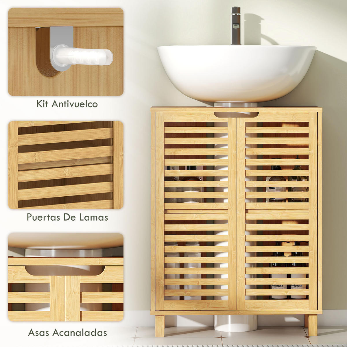 HÄNGESCHRANK Naturholz 1 Stück - Beige, Kunststoff (60/80/30cm) - GiPP