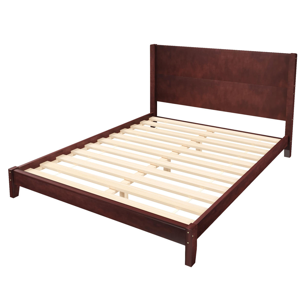 POLSTERBETT 160/200 cm Braun mit Kopfteil und Lattenrost - Braun, Holz (160/200cm) - Oxeza