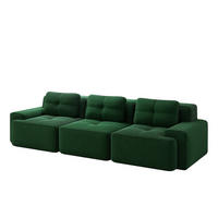 SOFA 293×104×69 cm aus kratzfestem Cordstoff rahmenlos, grün - Grün, Textil (104/69/293cm) - Luhomfu