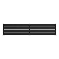 HALBOFFENER Zaun mit Eckpfosten Velino 10m H.80cm schwarzer Stahl - Schwarz, Metall (1000/84cm) - Casanoov