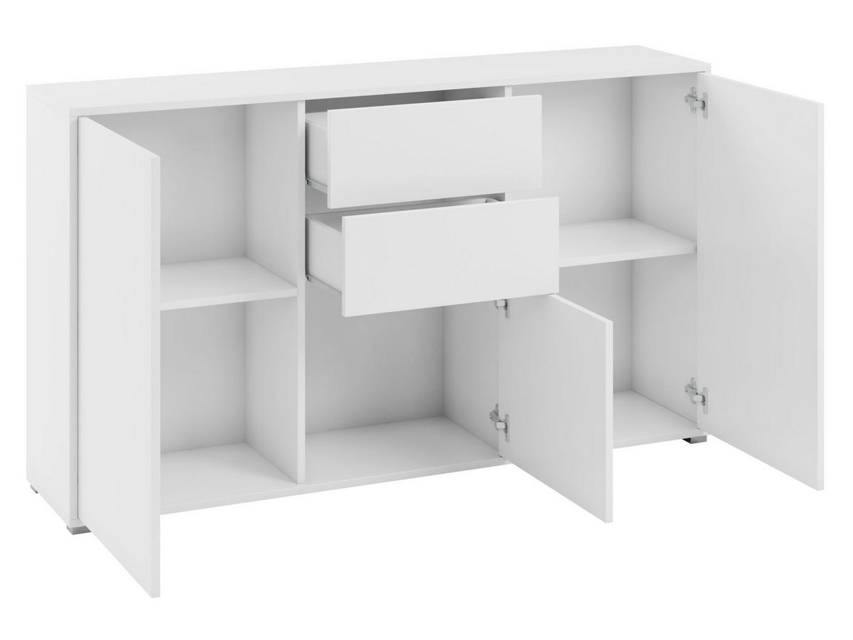 KOMMODE Gesita K3D2SZ - Silberfarben/Weiß, Holzwerkstoff/Kunststoff (141/93/41cm) - MIRJAN24
