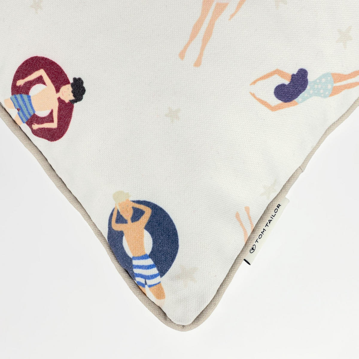 KISSENHÜLLE SWIM - Weiß, Textil (45/45cm) - Tom Tailor