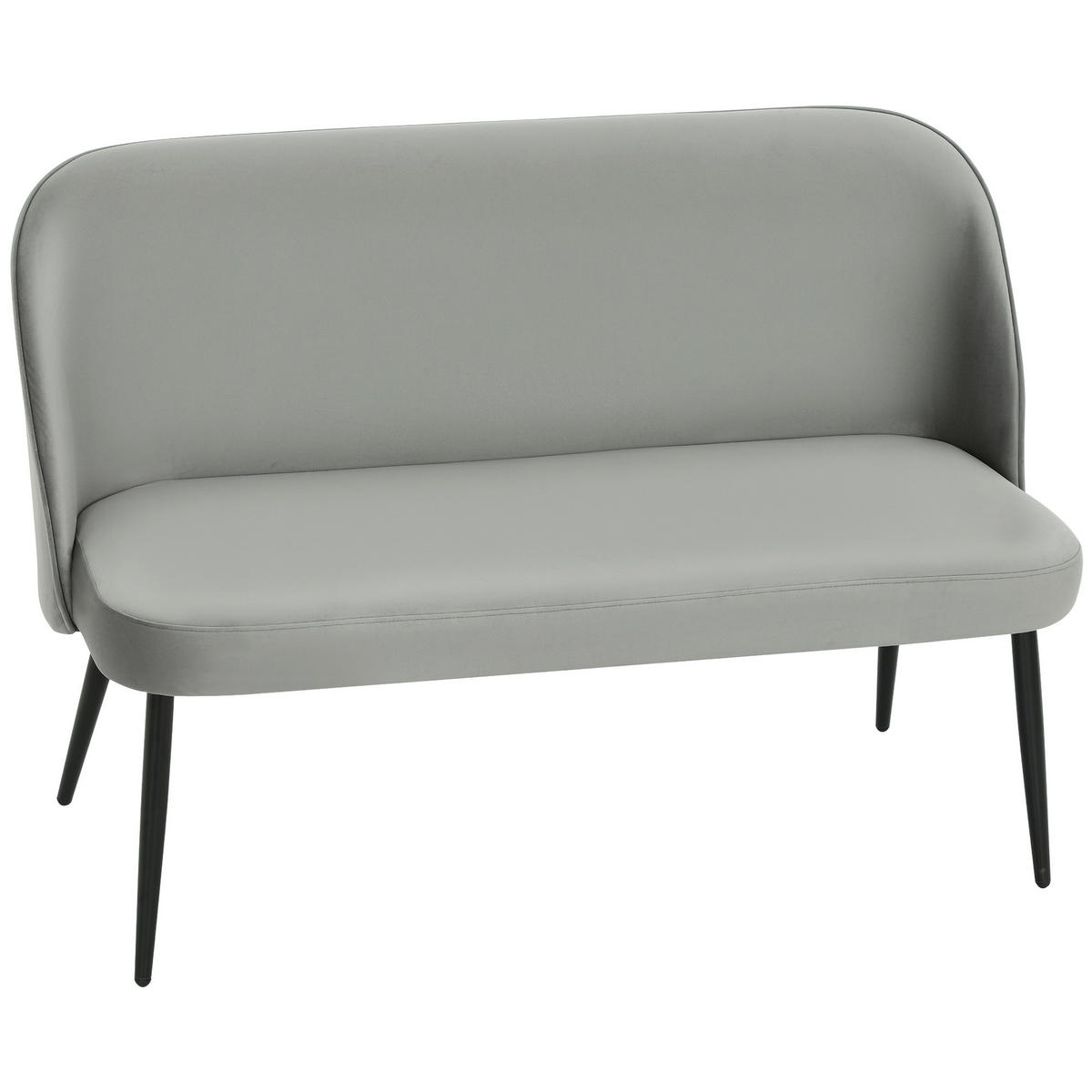 2-SITZER-SOFA DE-06560 moderne Polstercouch, Metall- und Holzrahmen, samtartig Grau - Grau, Textil/Metall (127/84.5/63cm) - ComfortXL