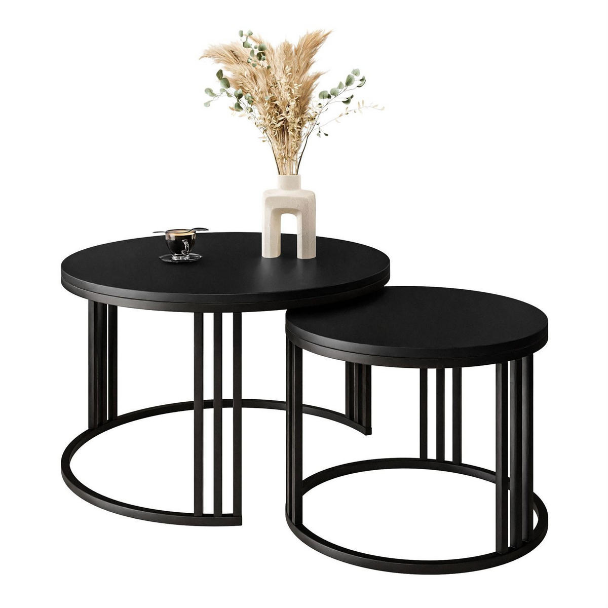 COUCHTISCH 2 in 1 LORI schwarz matt - Schwarz, Holzwerkstoff (70/70/48cm) - Lookway