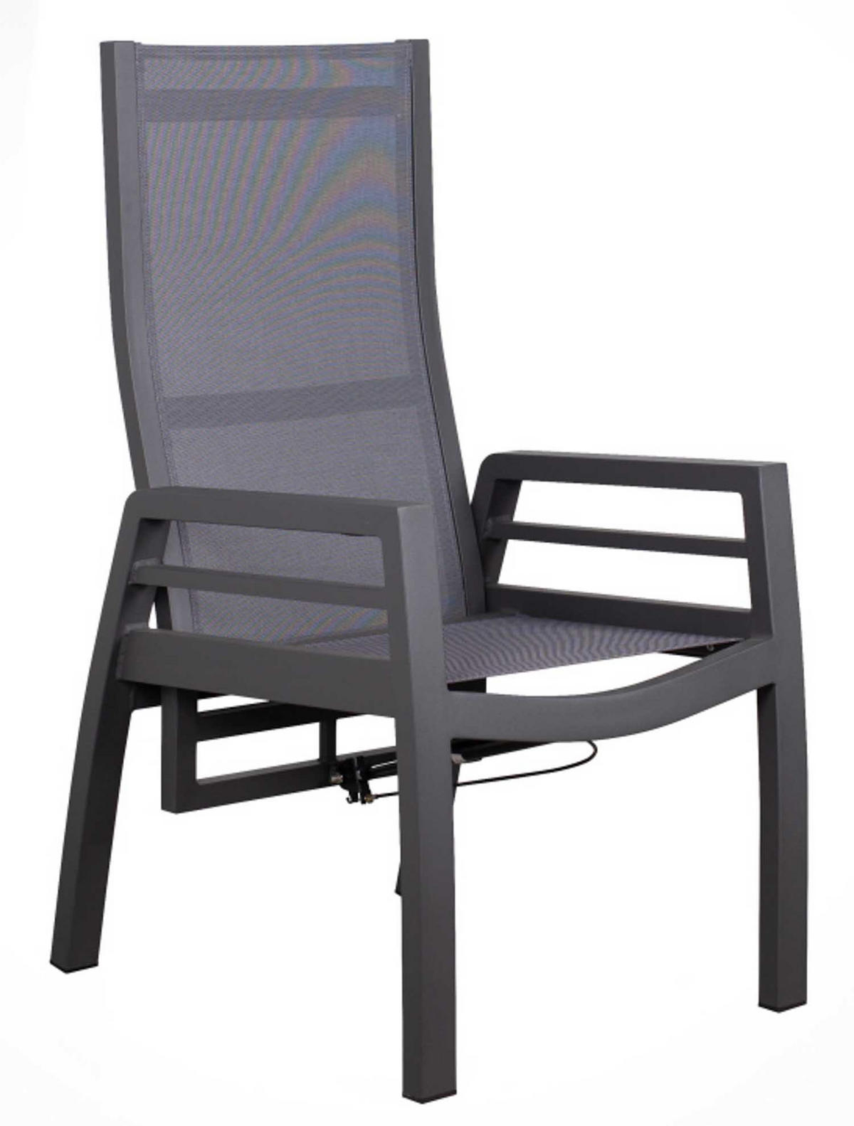 RELAXSESSEL Merida Alu/Textilene inkl. Kissen anthrazit - Grau, Metall (78/122/62cm) - Mr. Deko