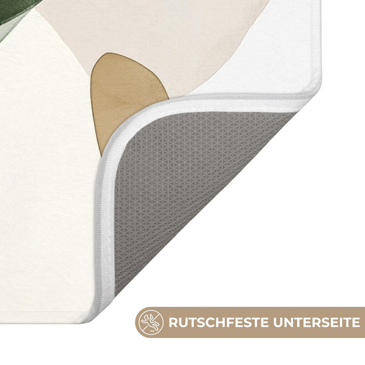 WC-VORLEGER Japandi - Abstrakt - Grün WC Teppich 40x60 cm - Grün, Kunststoff/Textil (40/1cm) - OnlyWow