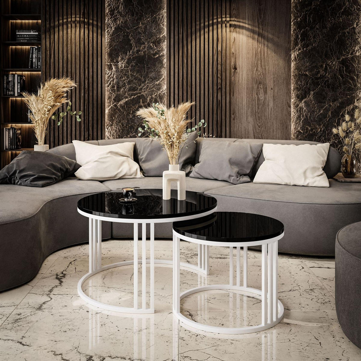 COUCHTISCH 2 in 1 LORI Hochglanz - Weiß, Holzwerkstoff (70/70/48cm) - Lookway