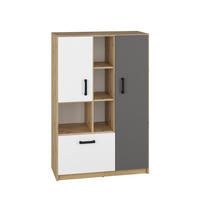 HIGHBOARD Fini Artisan Eiche / weiß / anthrazit 92 / 42 / 139cm - Weiß/Braun, Holz/Holzwerkstoff (92/139/42cm) - Feldmann-Wohnen