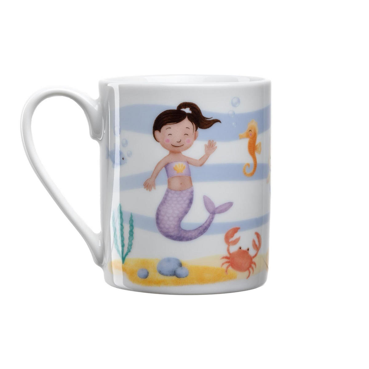 KINDERGESCHIRR SET MIT BESTECK BAMBINI AVVENTURA Meer - Hellblau, Keramik/Kunststoff (1/1/1cm) - Leonardo Living