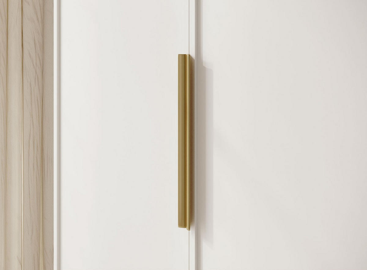 KLEIDERSCHRANK Frame Weiß 100 cm - Goldfarben/Weiß, Holzwerkstoff/Metall (100/200.5/57cm) - Selsey