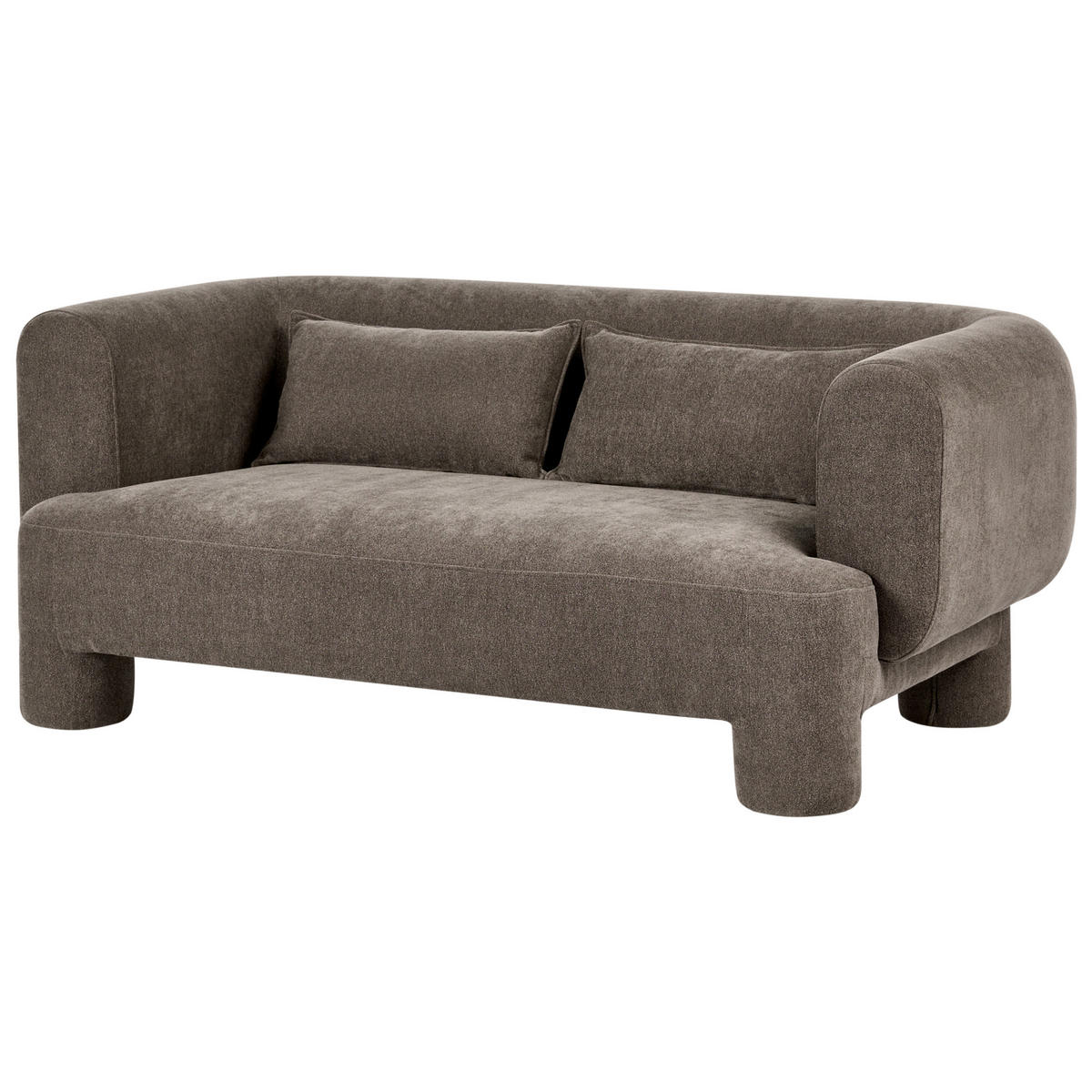 POHOVKA 3-místná Látka Hnědá Hogbo - hnědá, textil (180/73/93cm) - Beliani