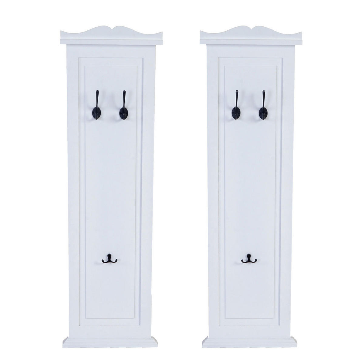 WANDGARDEROBE Weiß 2er-Set - Weiß, Holz (28/109/5cm) - MCW