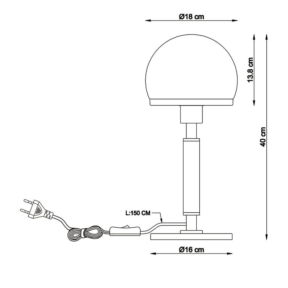 TISCHLEUCHTE Metall Messing Opalglas - Messingfarben, Glas (18/18/40cm) - Globo Lighting