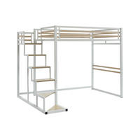 HOCHBETT - 140 x 200 cm - Metall & MDF - Weiß - JOGUI - Weiß, Metall - Vente-Unique